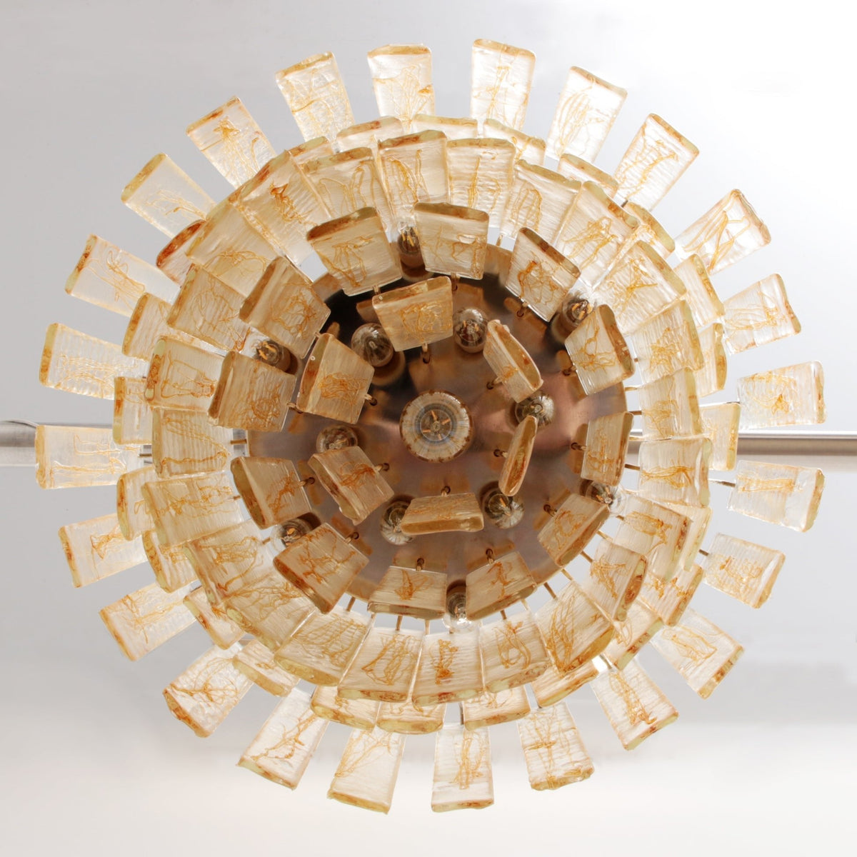 Golden Amber Murano Glass Chandelier - view 3