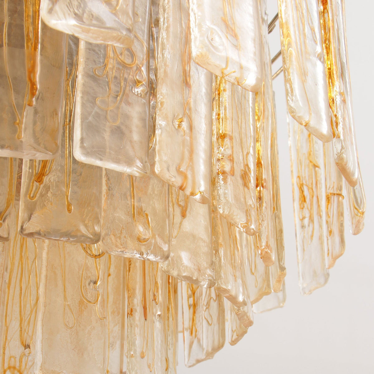 Golden Amber Murano Glass Chandelier - view 4