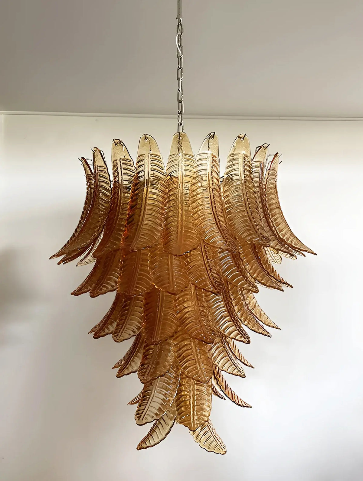 Gorgeous Murano Felci Amber Glass Chandelier - view 10