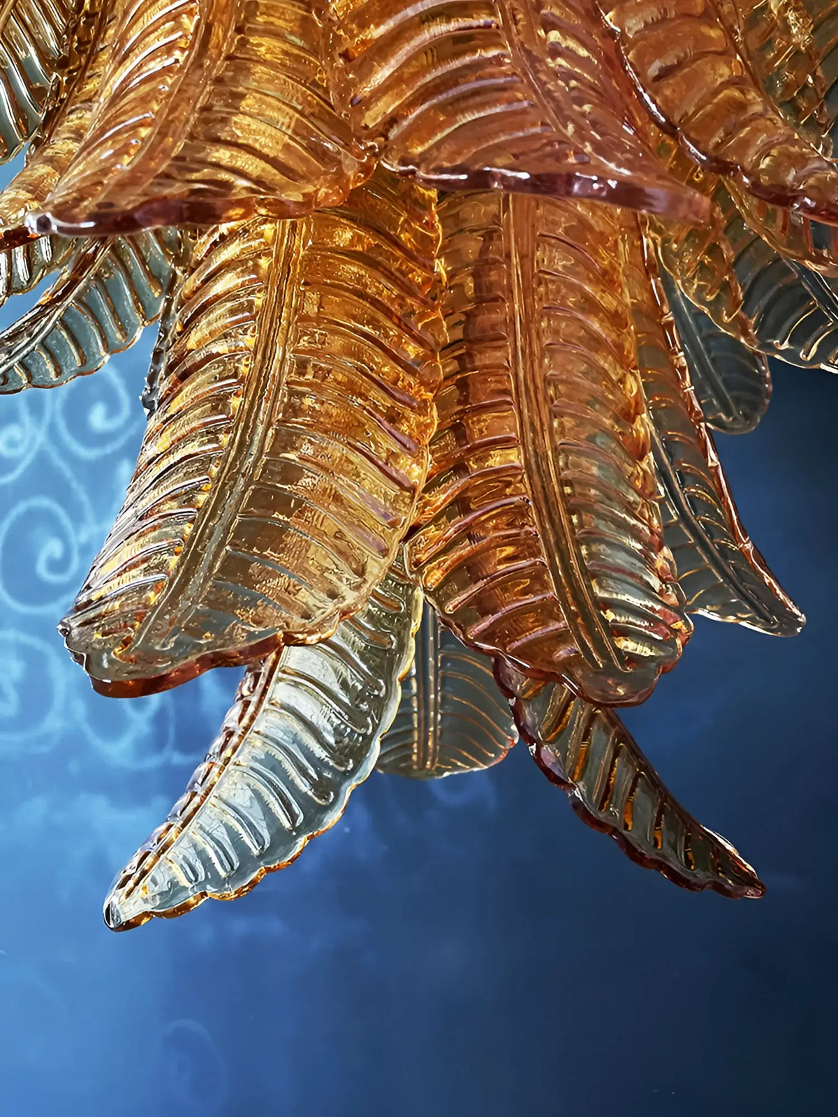 Gorgeous Murano Felci Amber Glass Chandelier - view 19