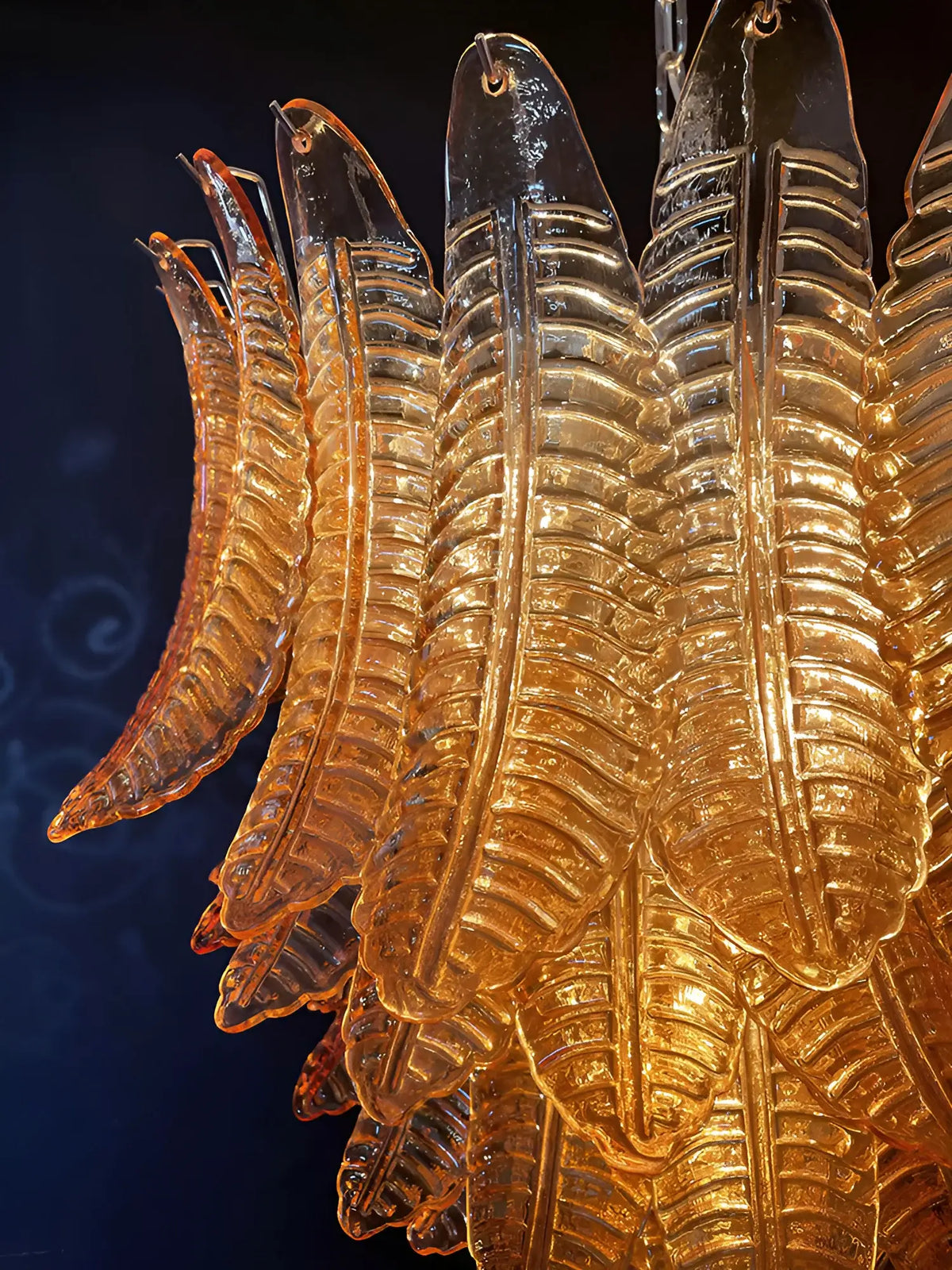 Gorgeous Murano Felci Amber Glass Chandelier - view 16