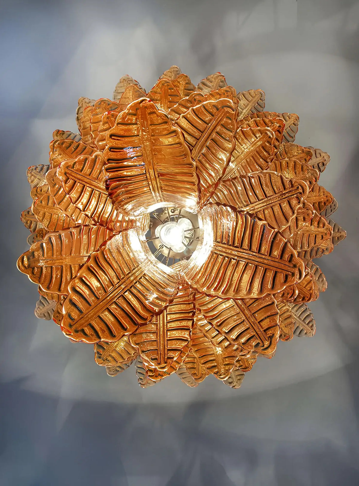 Gorgeous Murano Felci Amber Glass Chandelier - view 13