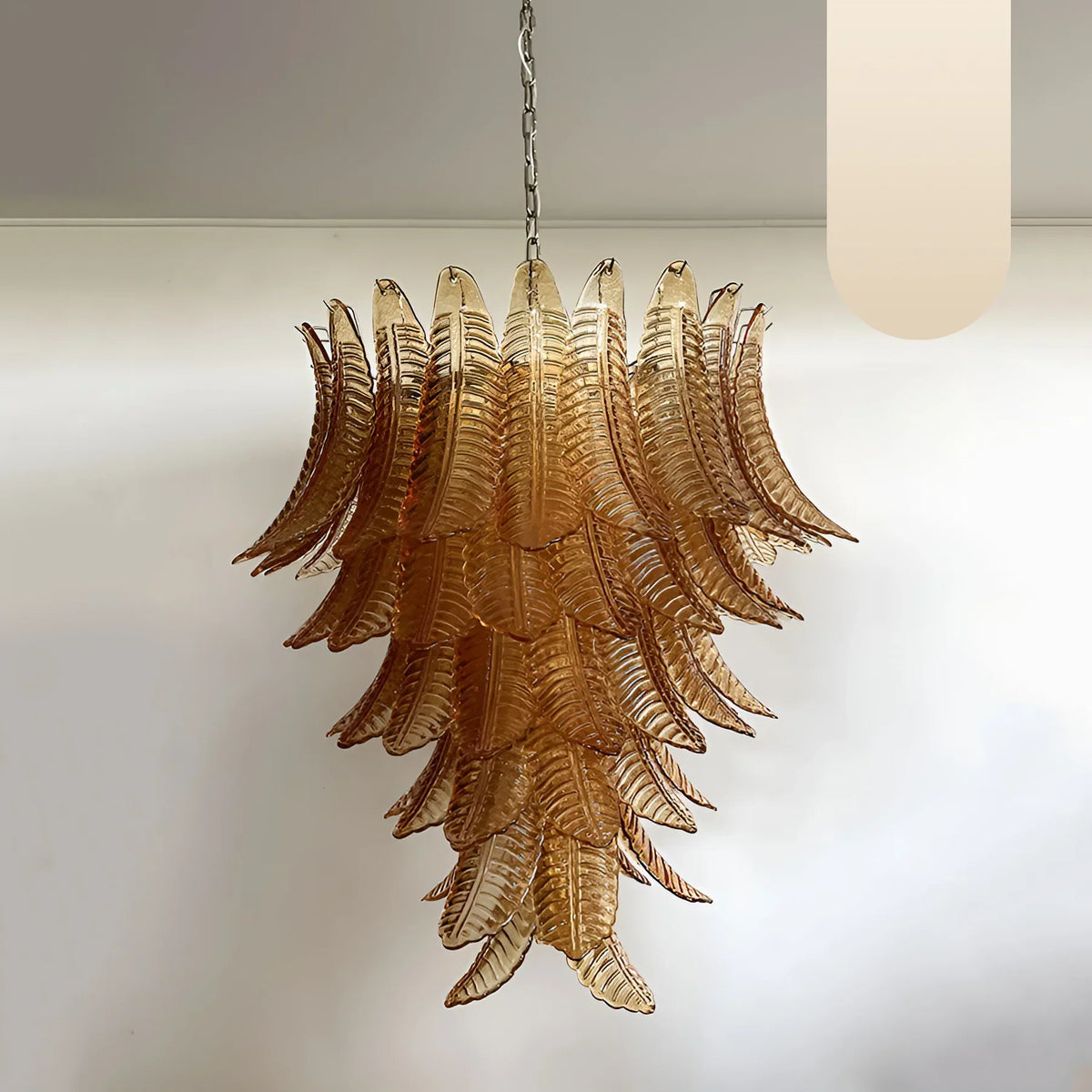 Gorgeous Murano Felci Amber Glass Chandelier - view 22