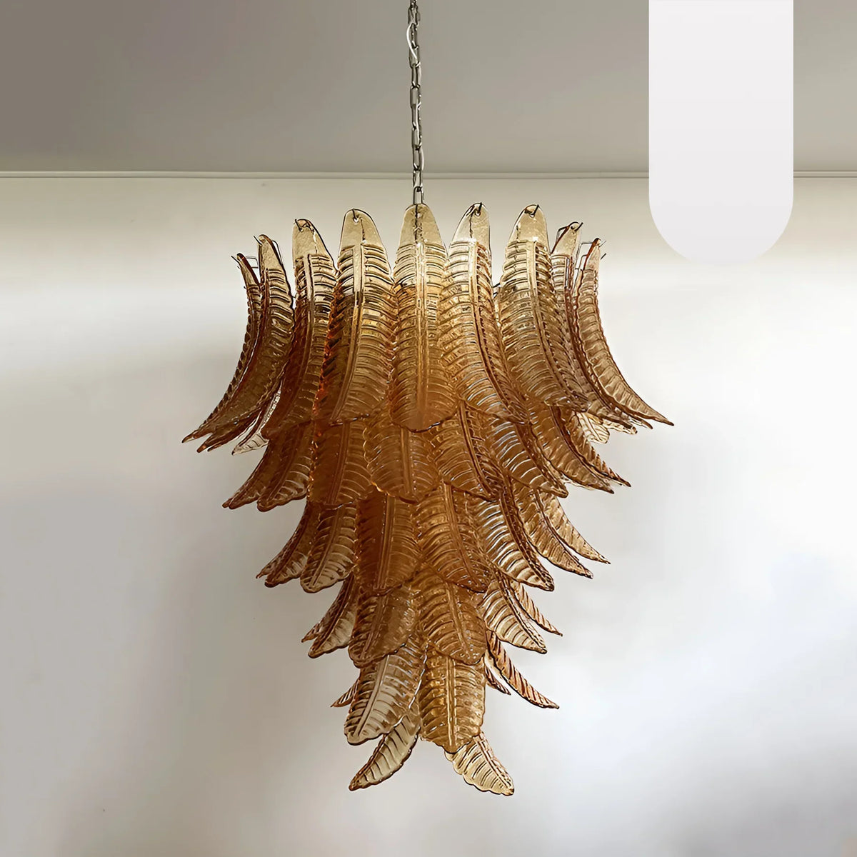 Gorgeous Murano Felci Amber Glass Chandelier - view 20
