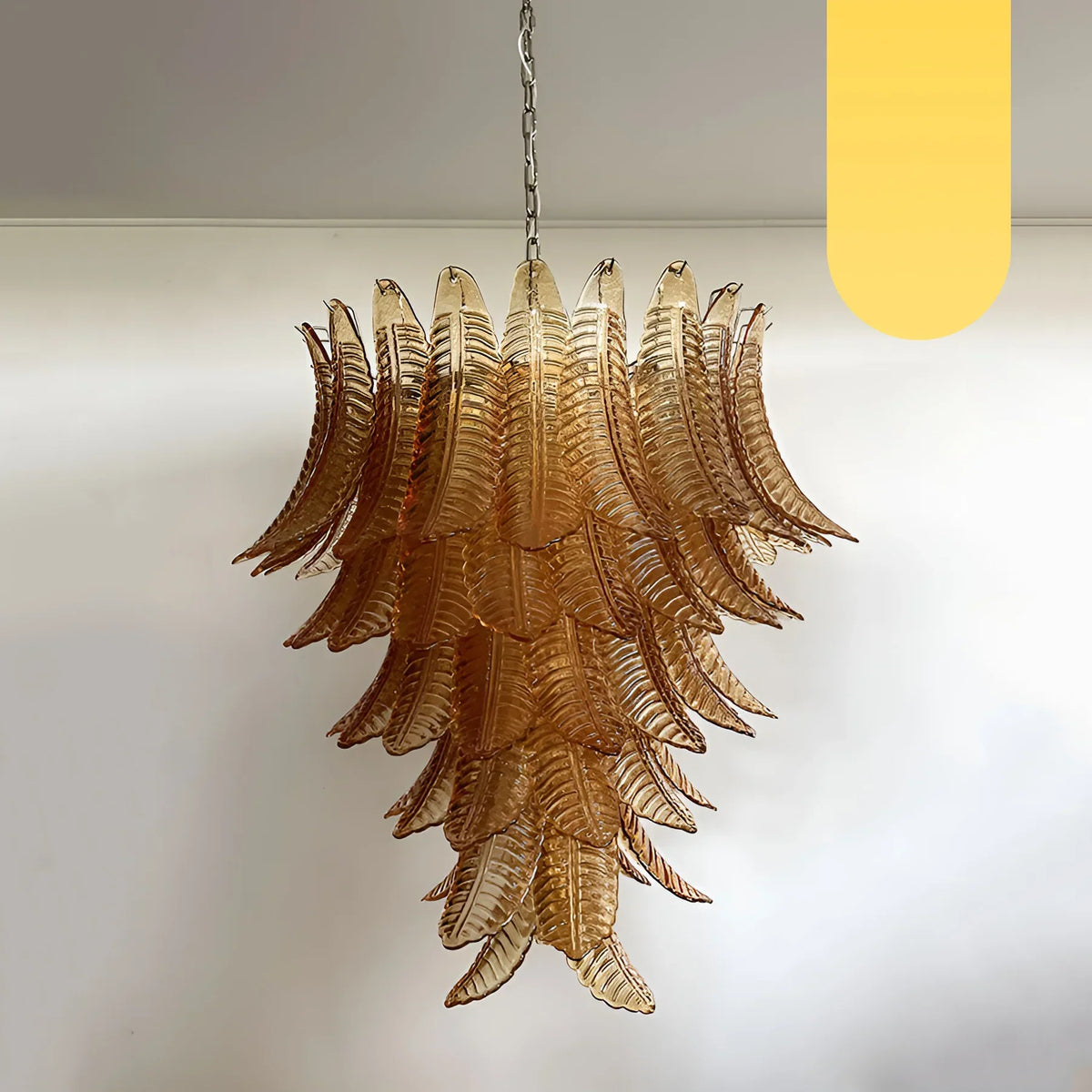 Gorgeous Murano Felci Amber Glass Chandelier - view 21