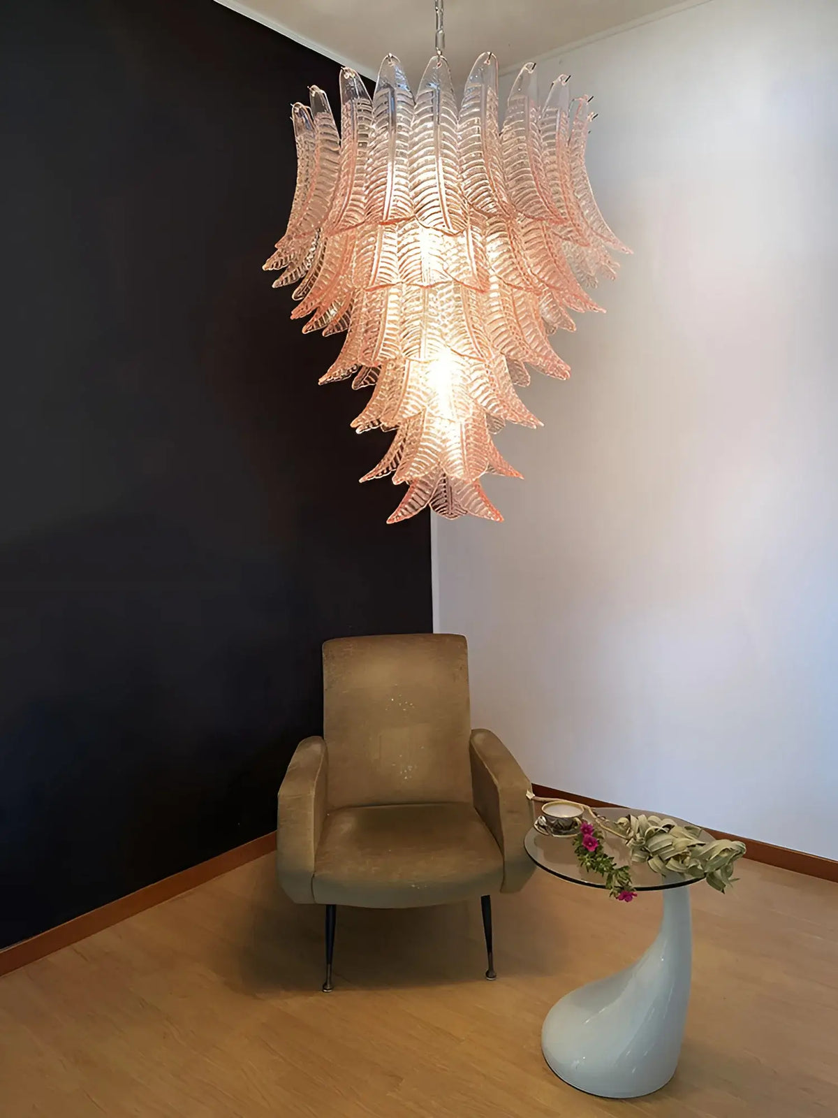 Gorgeous Murano Felci Pink Glass Chandelier - view 3
