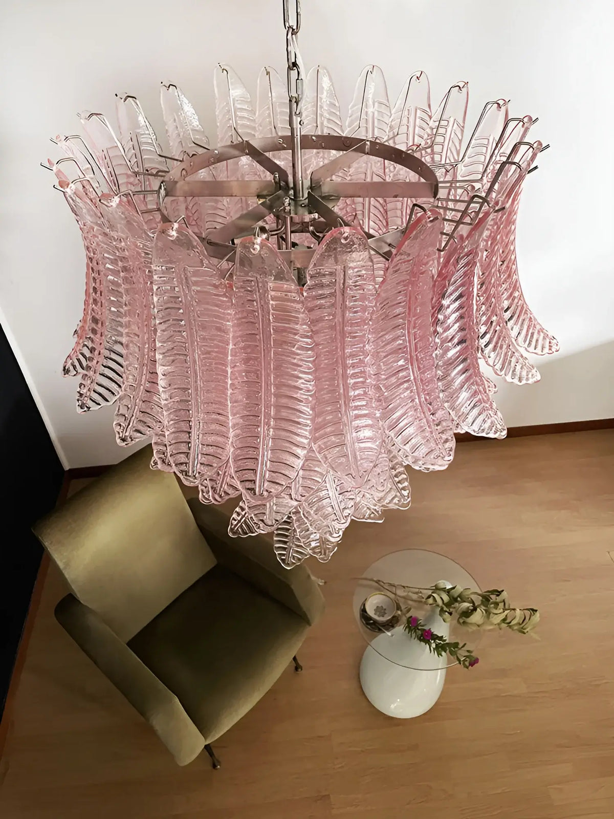 Gorgeous Murano Felci Pink Glass Chandelier - view 6
