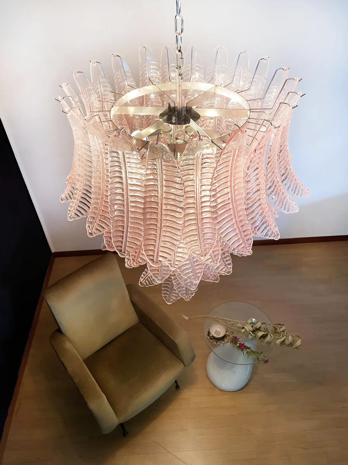 Gorgeous Murano Felci Pink Glass Chandelier - view 5