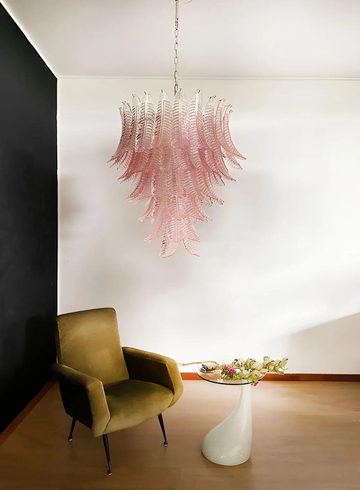 Gorgeous Murano Felci Pink Glass Chandelier - view 4