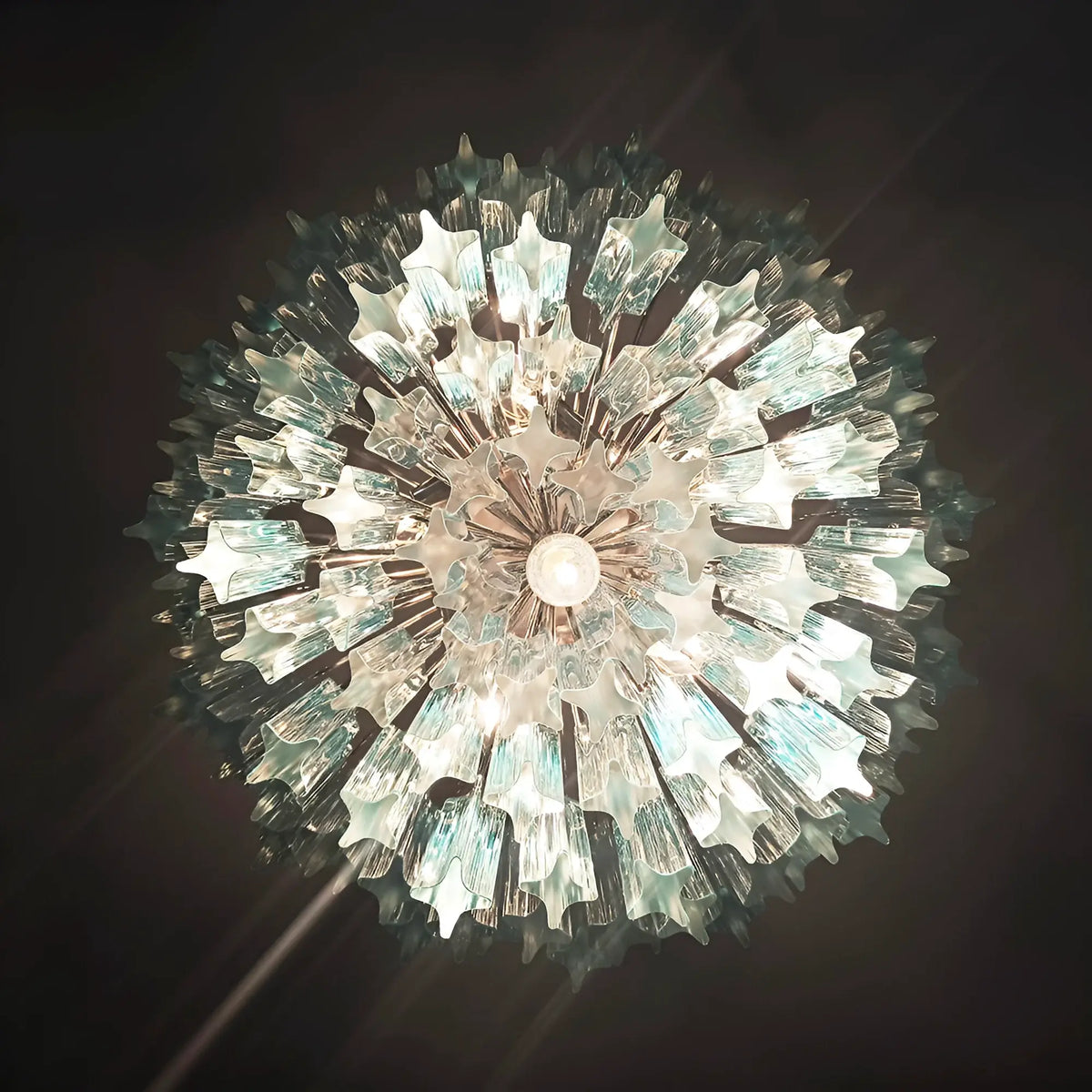 Gorgeous Murano Quadriedri Prisms Blue Chandelier - view 15