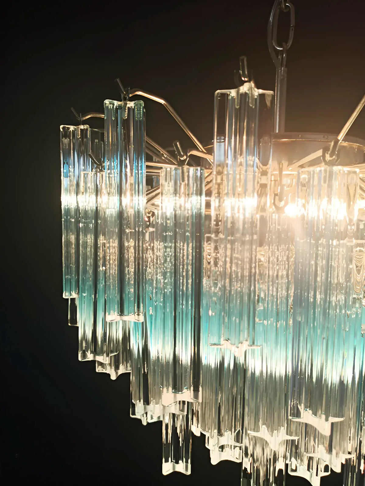 Gorgeous Murano Quadriedri Prisms Blue Chandelier - view 17