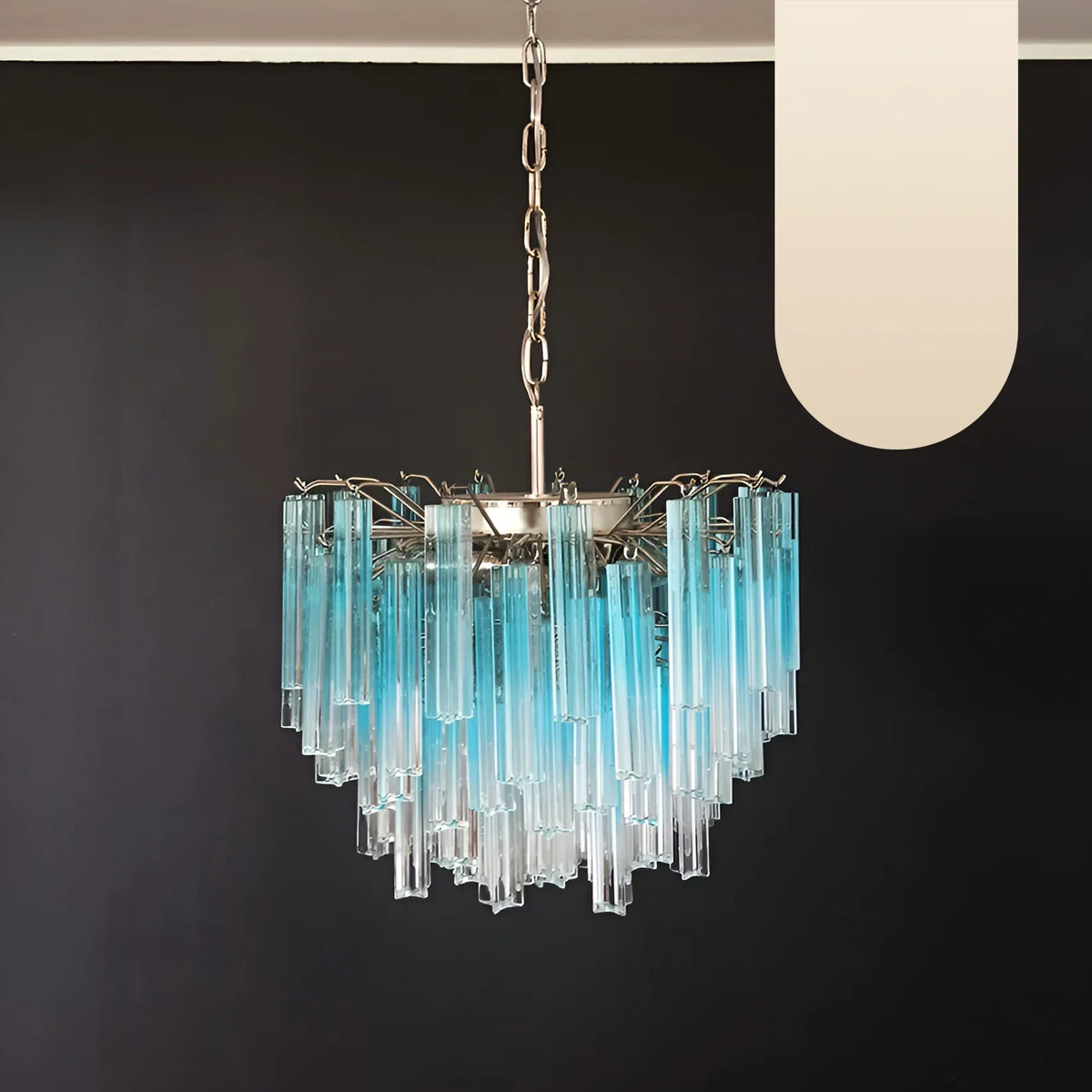Gorgeous Murano Quadriedri Prisms Blue Chandelier - view 19