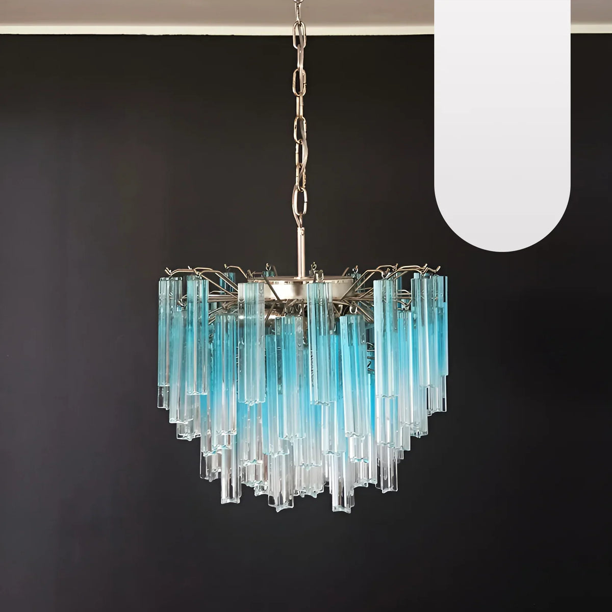 Gorgeous Murano Quadriedri Prisms Blue Chandelier - view 20