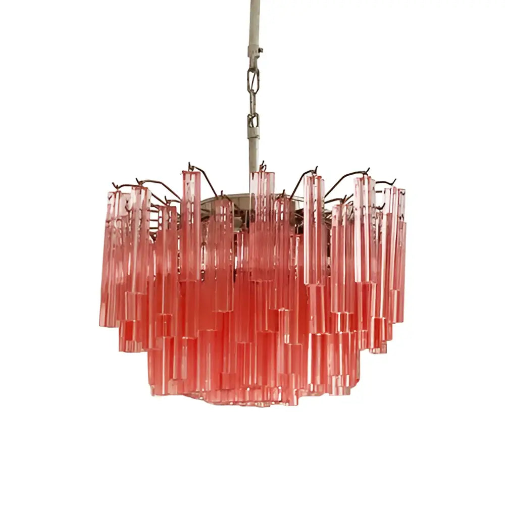 Gorgeous Murano Quadriedri Prisms Pink Chandelier - view 19