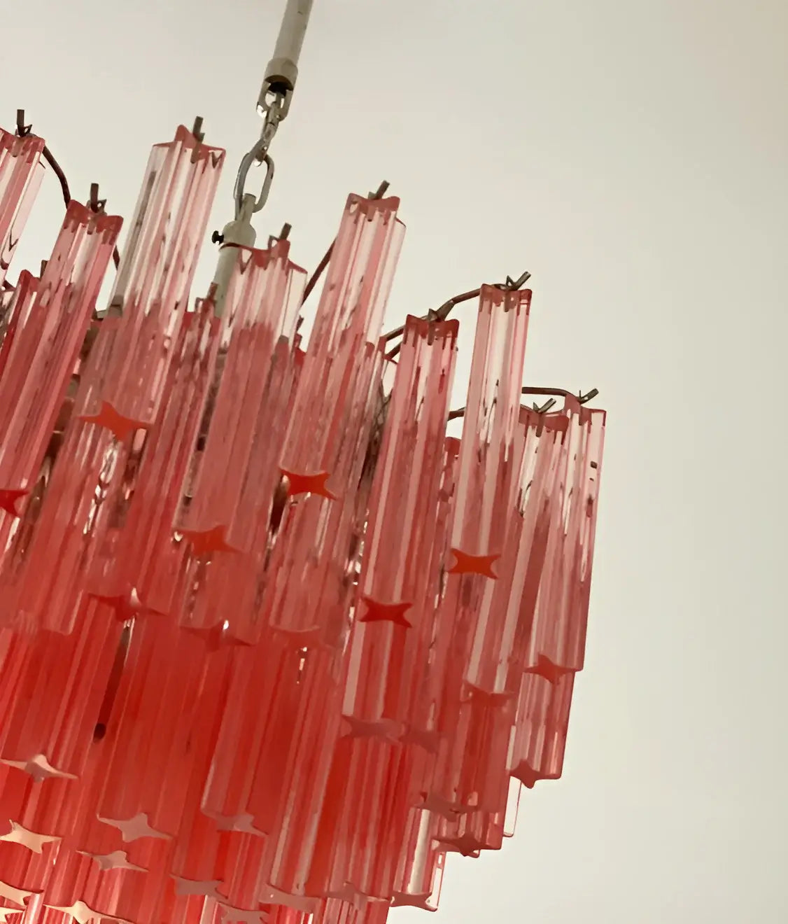 Gorgeous Murano Quadriedri Prisms Pink Chandelier - view 14
