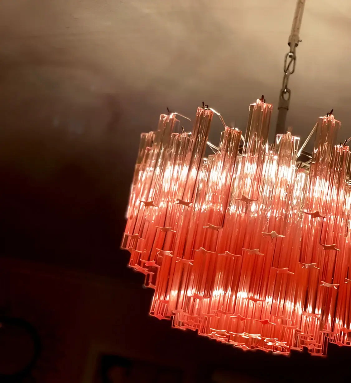 Gorgeous Murano Quadriedri Prisms Pink Chandelier - view 13