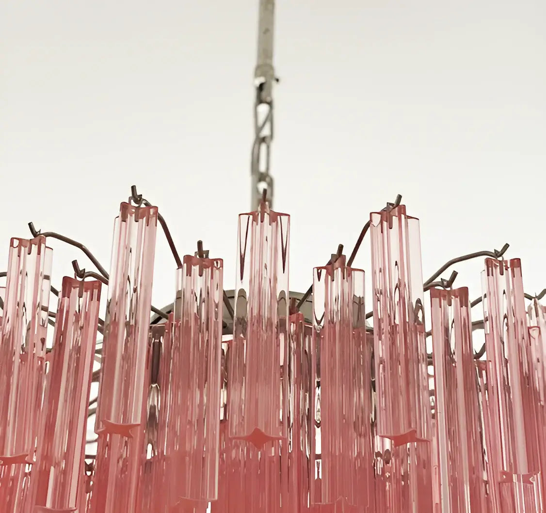 Gorgeous Murano Quadriedri Prisms Pink Chandelier - view 15