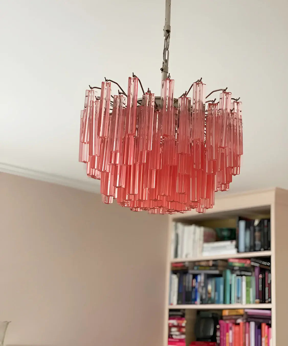 Gorgeous Murano Quadriedri Prisms Pink Chandelier - view 5
