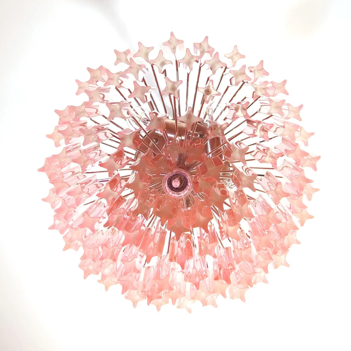 Gorgeous Murano Quadriedri Prisms Pink Chandelier - view 12
