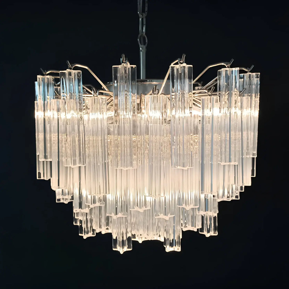 Gorgeous Murano Quadriedri Prisms Transparent Chandelier - view 17