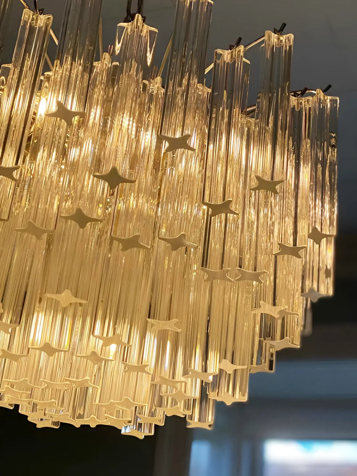 Gorgeous Murano Quadriedri Prisms Transparent Chandelier - view 14