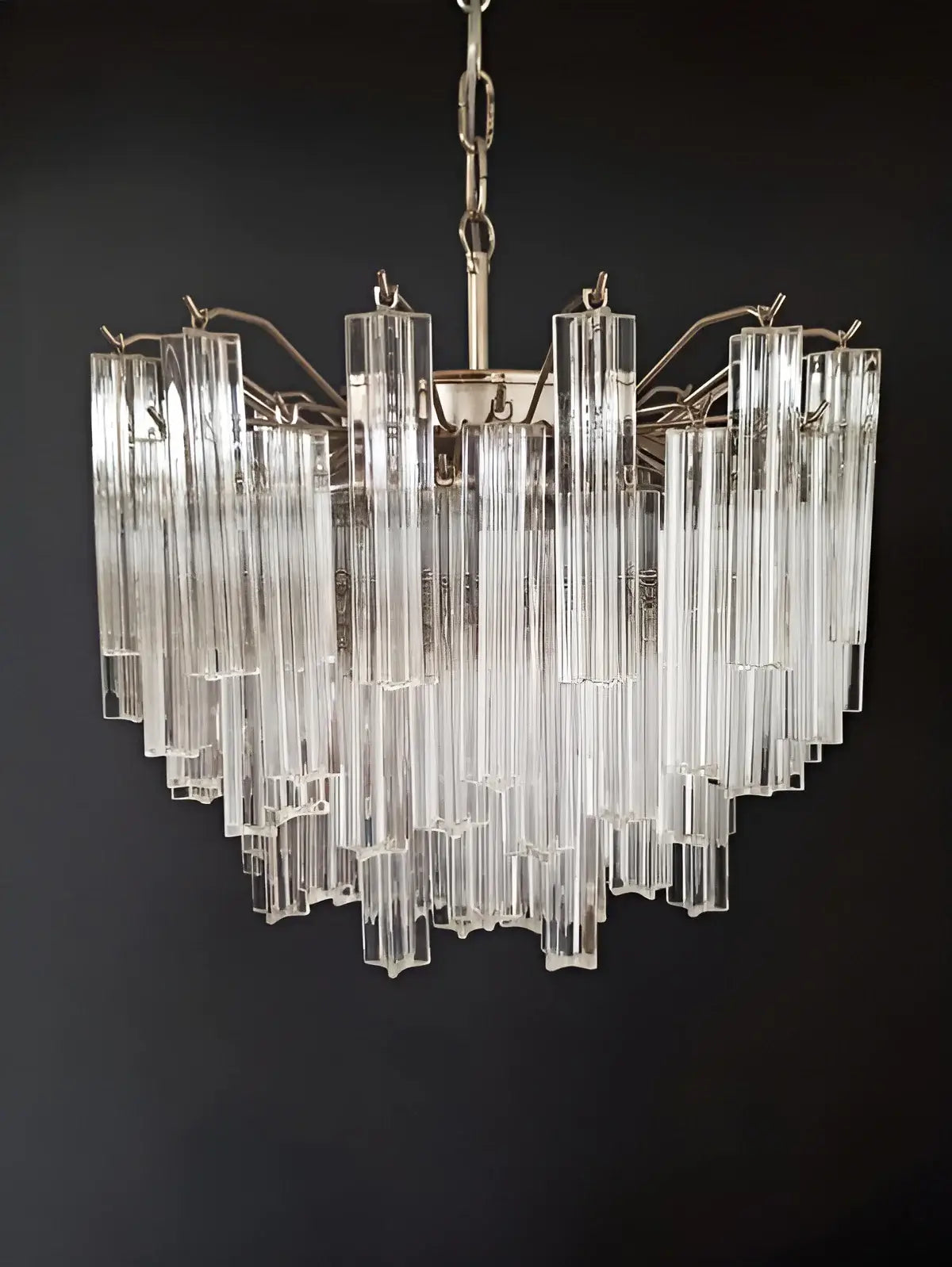 Gorgeous Murano Quadriedri Prisms Transparent Chandelier - view 9