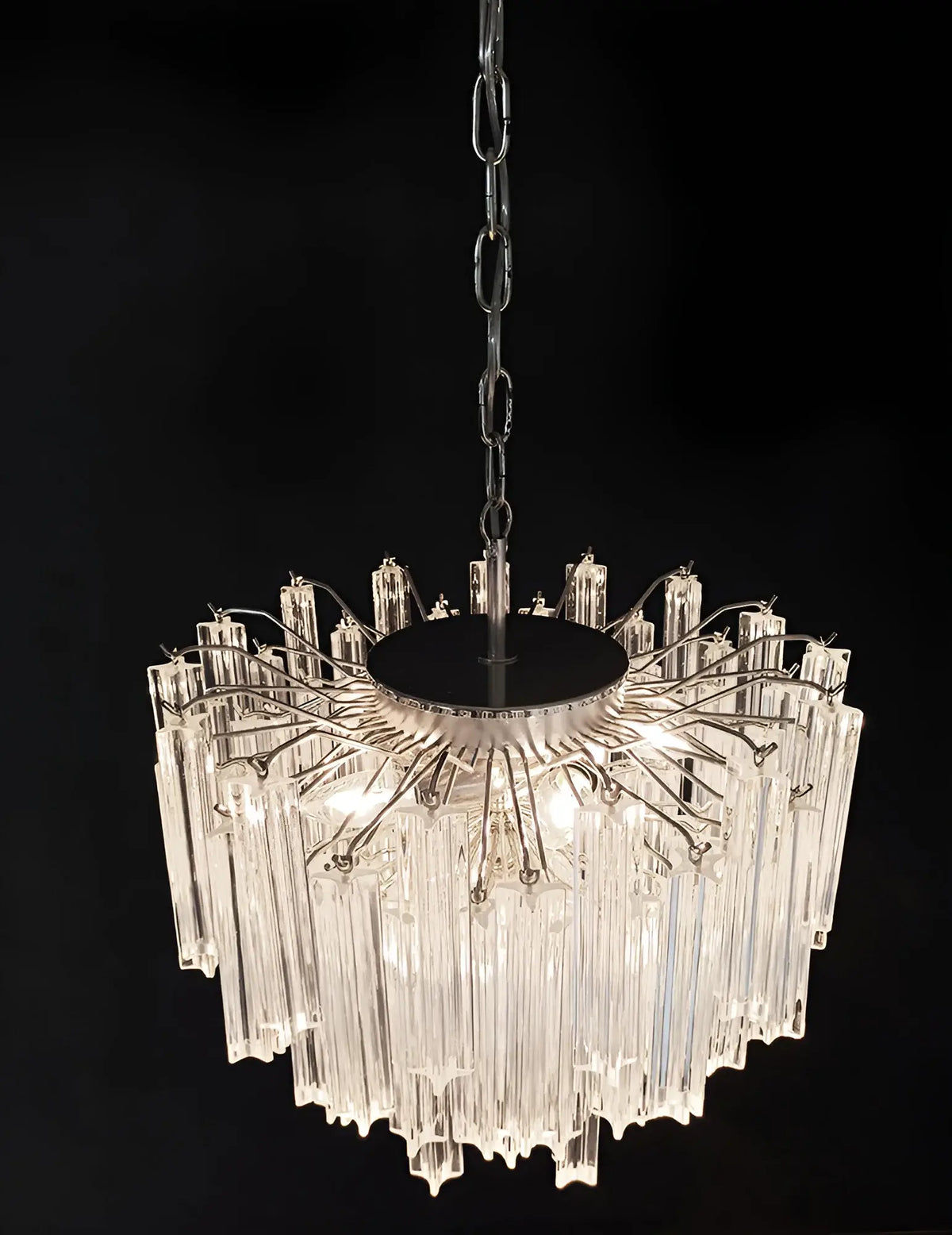 Gorgeous Murano Quadriedri Prisms Transparent Chandelier - view 11