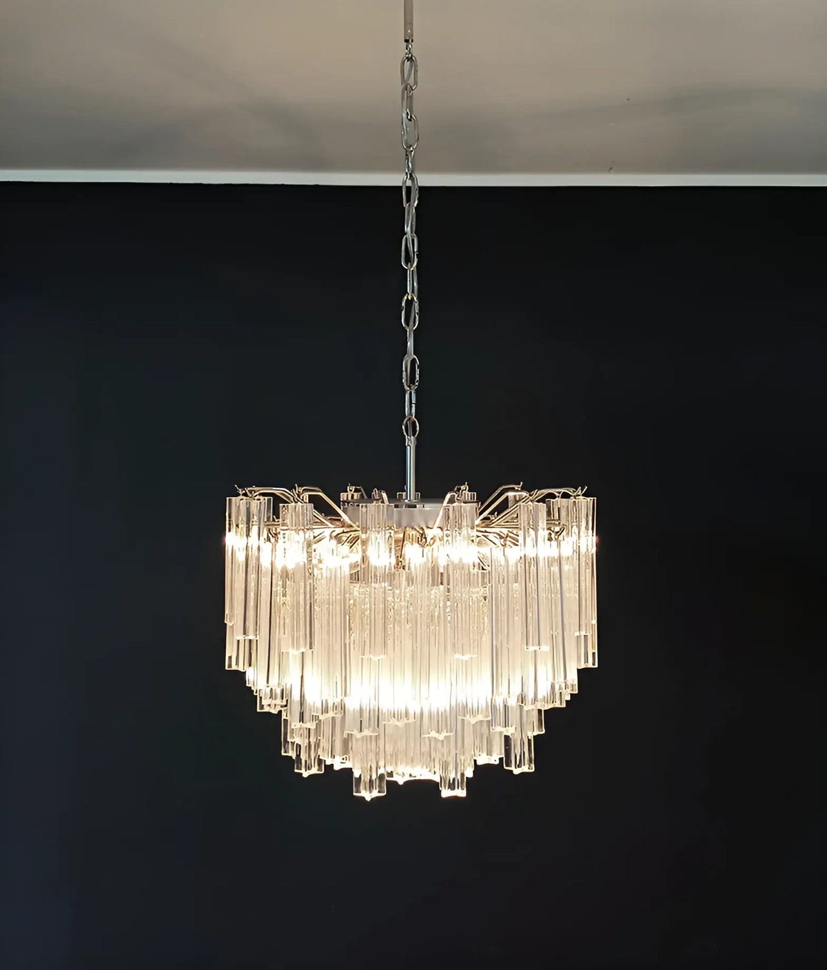 Gorgeous Murano Quadriedri Prisms Transparent Chandelier - view 12
