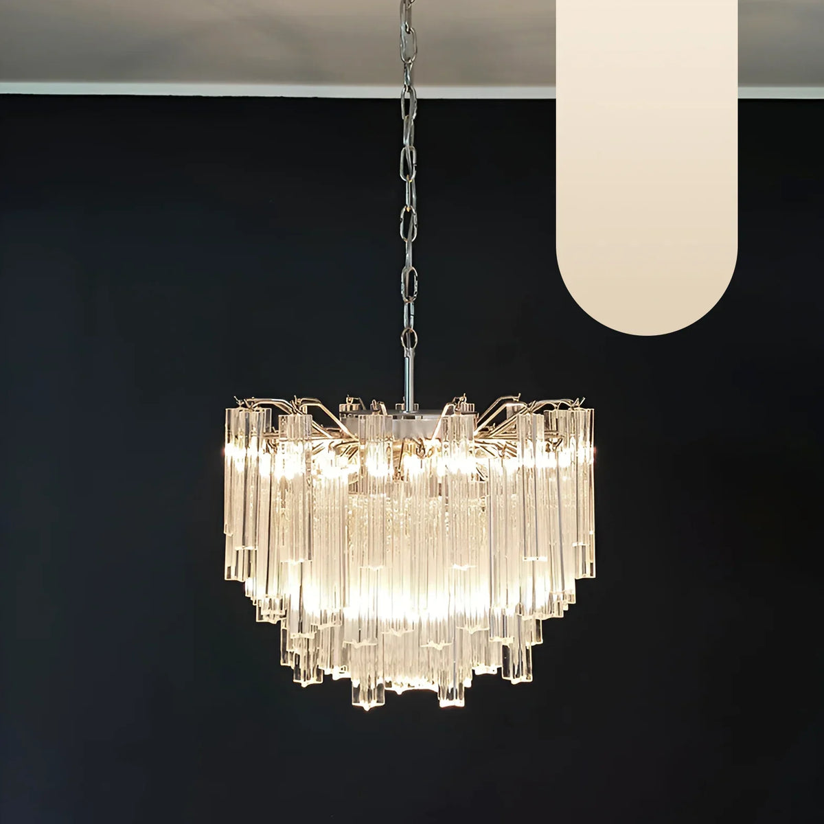 Gorgeous Murano Quadriedri Prisms Transparent Chandelier - view 18