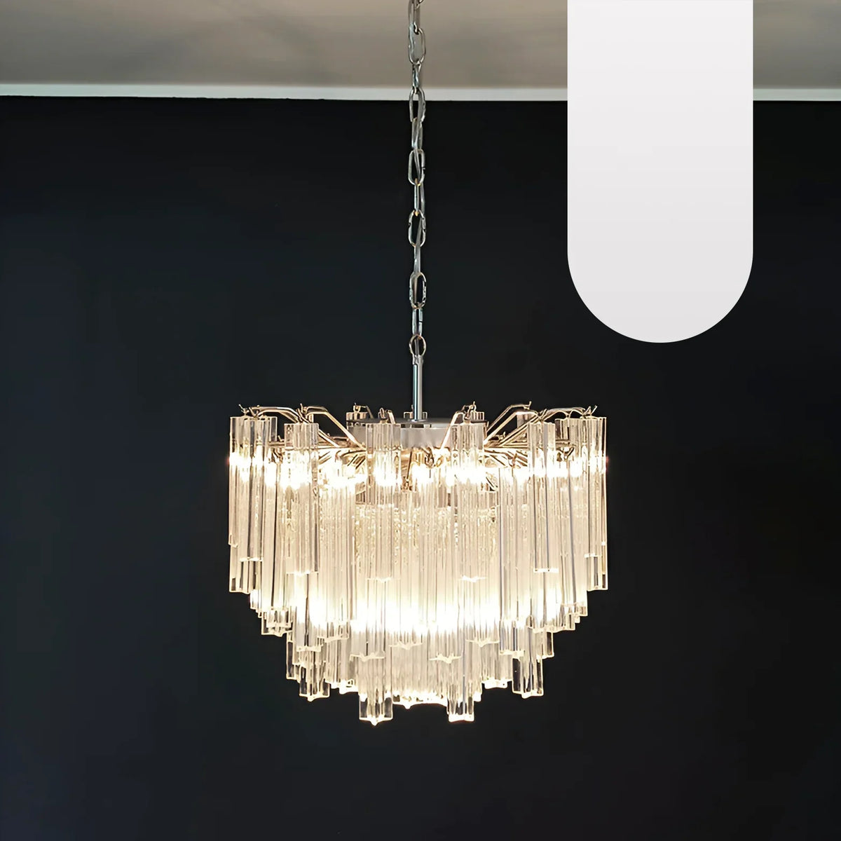 Gorgeous Murano Quadriedri Prisms Transparent Chandelier - view 19