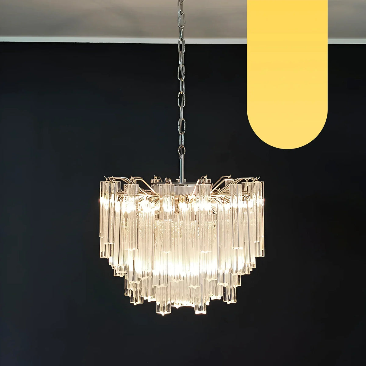 Gorgeous Murano Quadriedri Prisms Transparent Chandelier - view 20