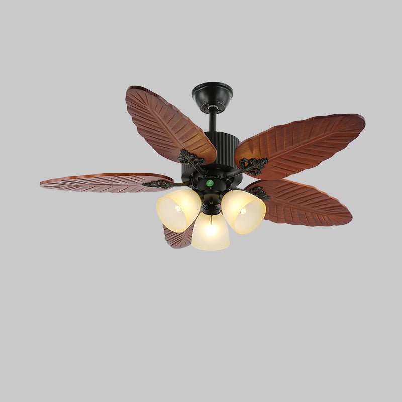 Banana Wood Leaves Ceiling Fan Light - view 8