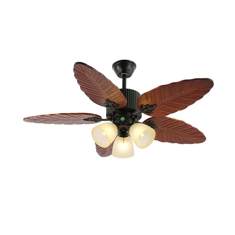 Banana Wood Leaves Ceiling Fan Light - view 11