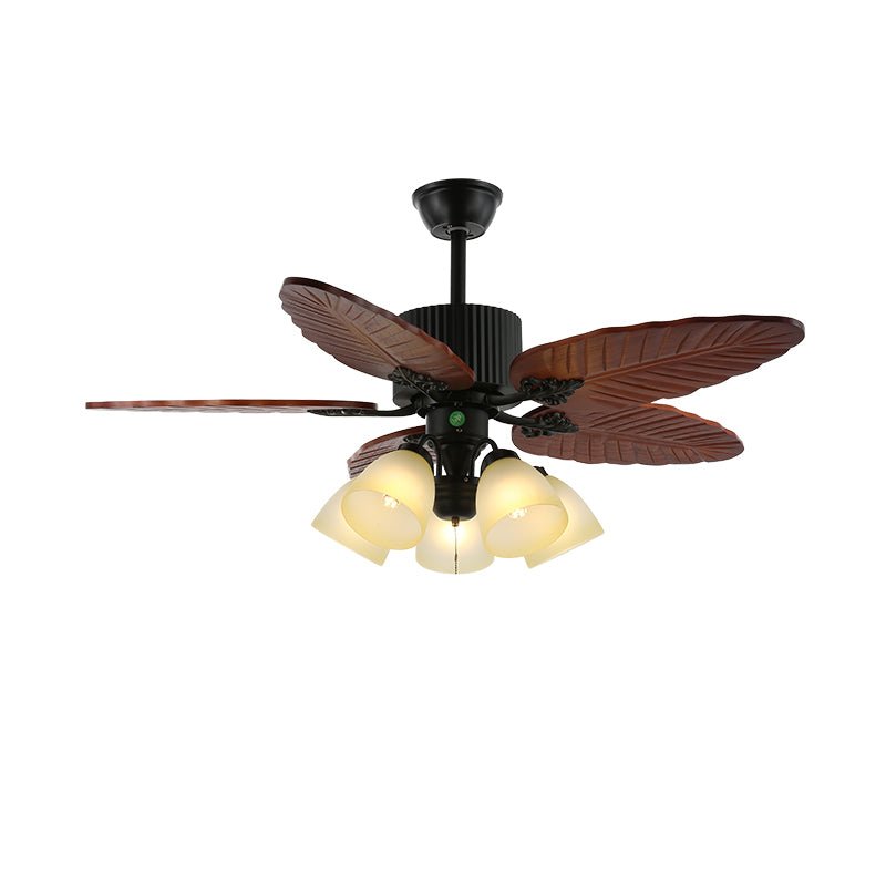 Banana Wood Leaves Ceiling Fan Light - view 12