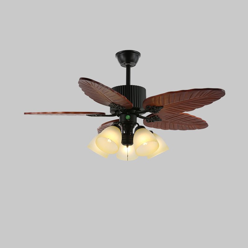Banana Wood Leaves Ceiling Fan Light - view 7
