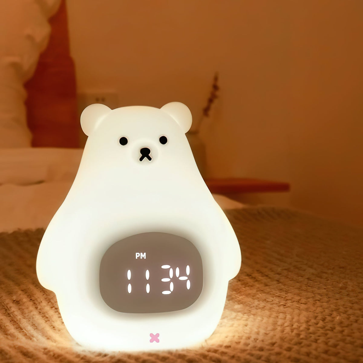 Great White Bear Alarm Clock Night Light (built-in battery)