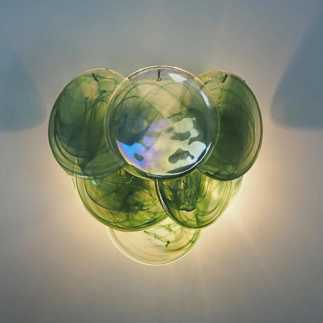 Green Murano Disc Wall Sconce
