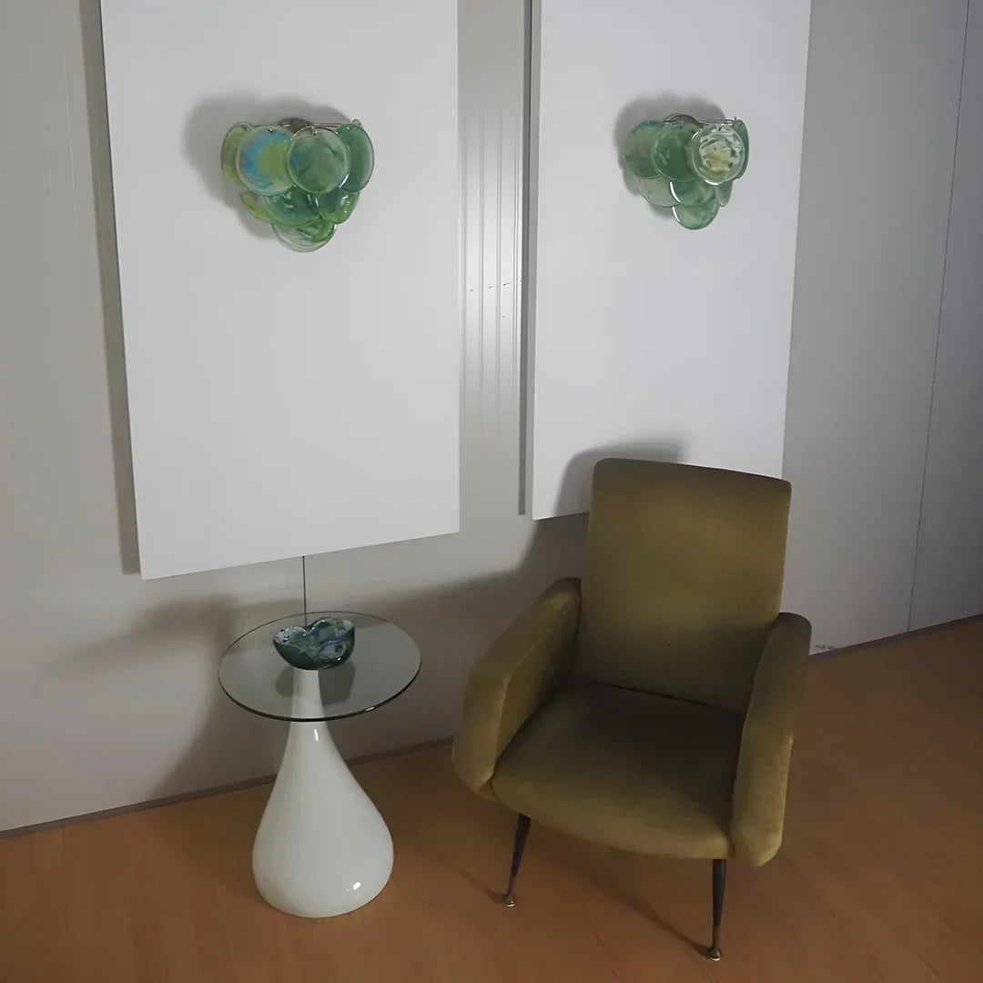 Green Murano Disc Wall Sconce