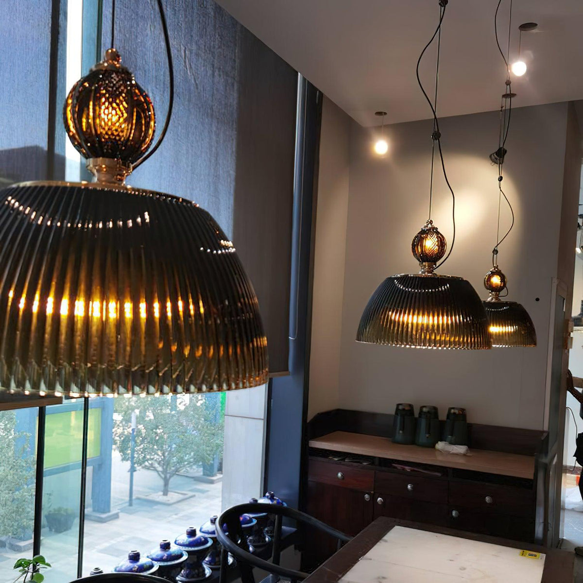 Green Glass Bowl Pendant Lamp - view 14