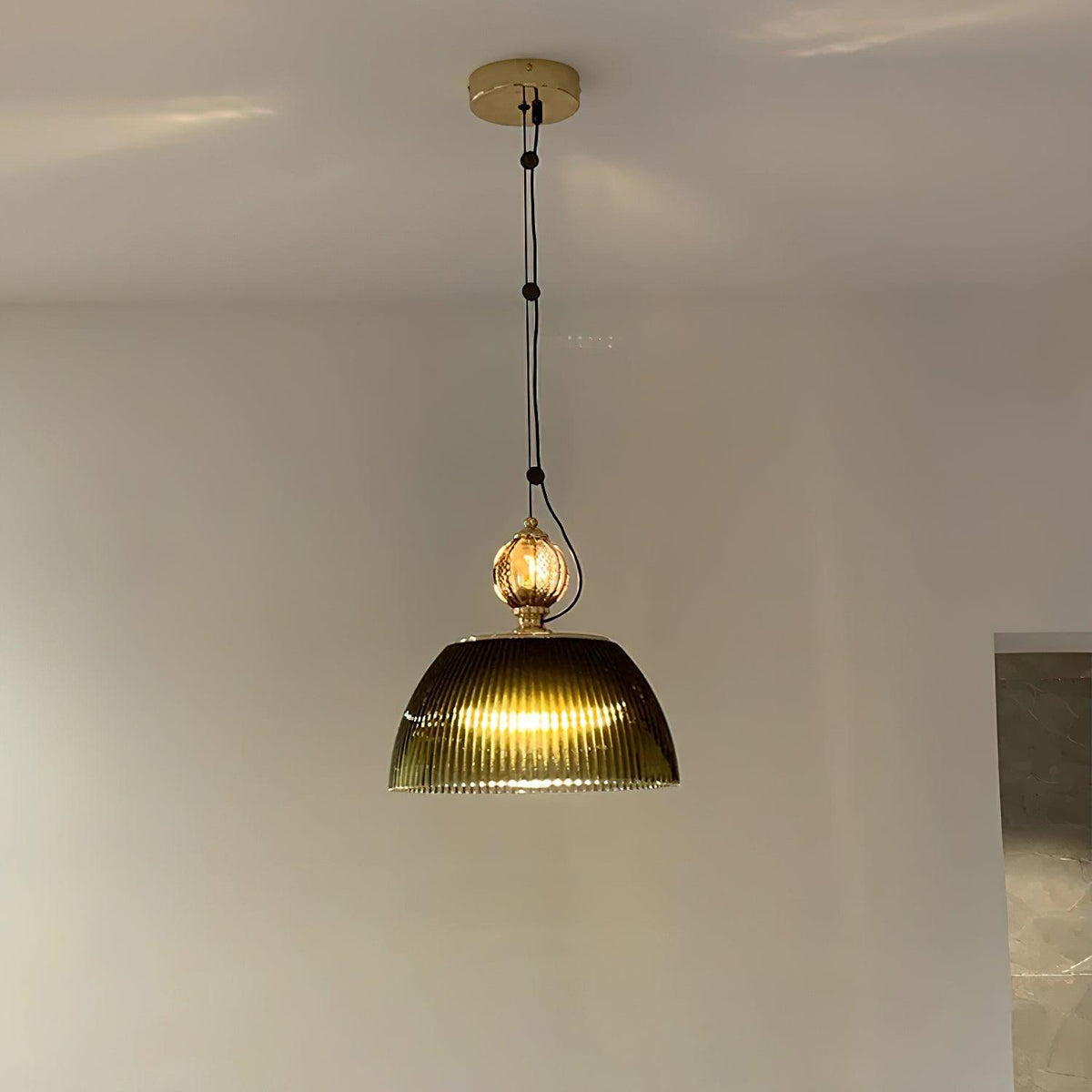 Green Glass Bowl Pendant Lamp - view 18