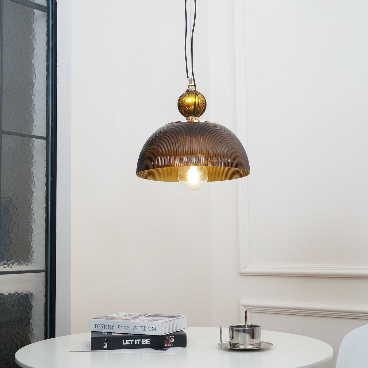 Green Glass Bowl Pendant Lamp - view 3