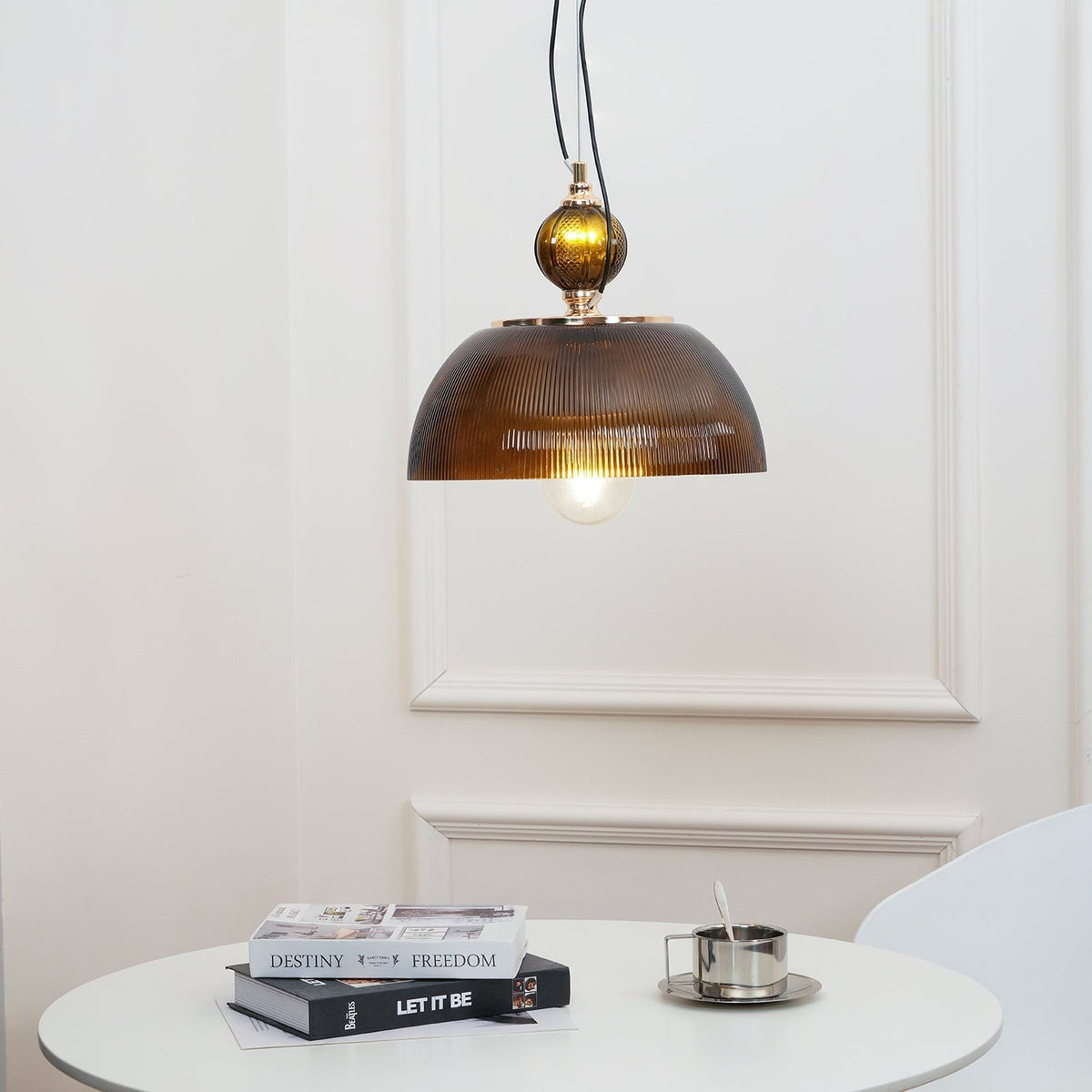 Green Glass Bowl Pendant Lamp - view 4