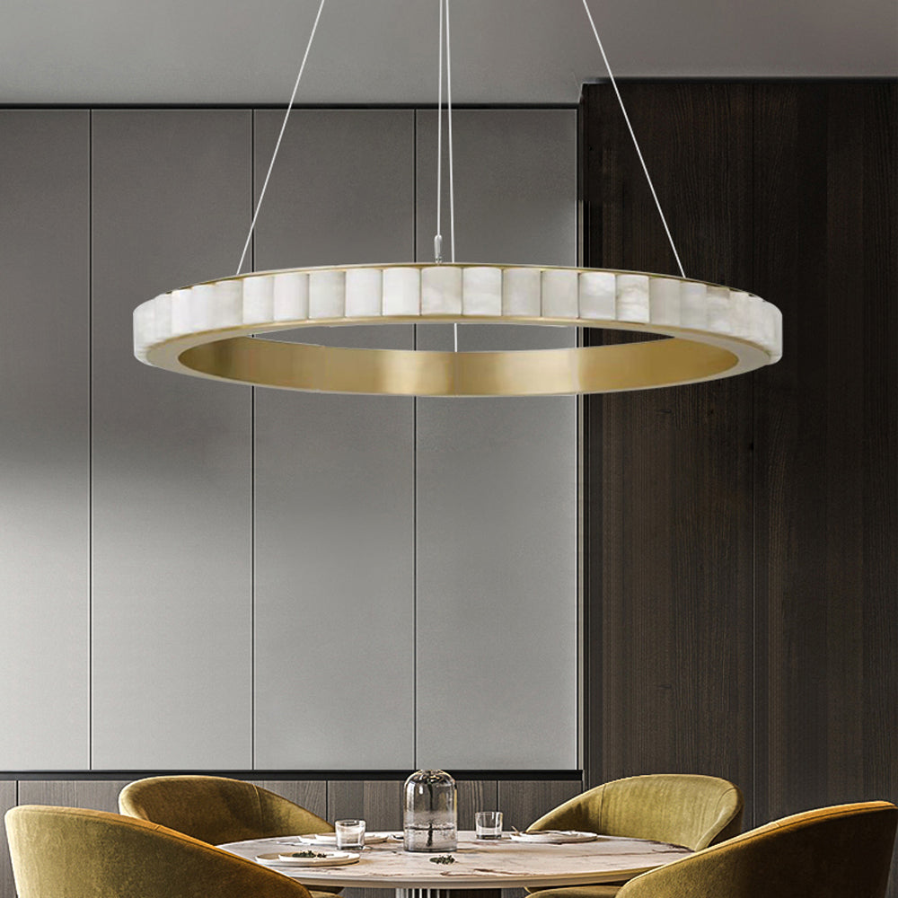 Natural Marble Modern Ring Chandelier