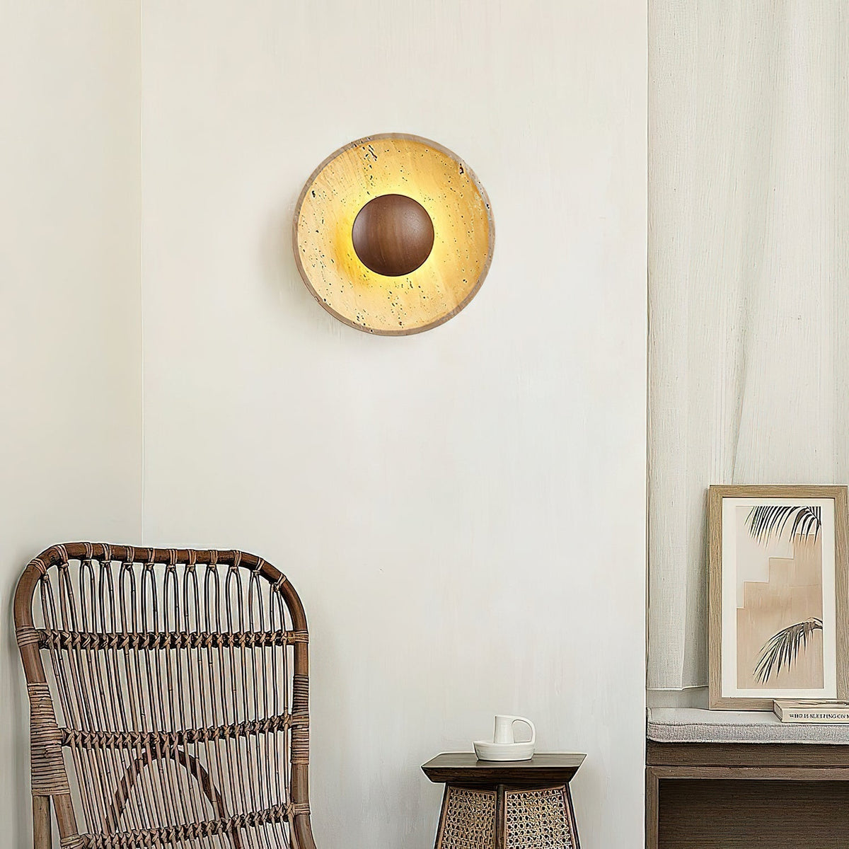 Halo Travertine Wall Light - view 3