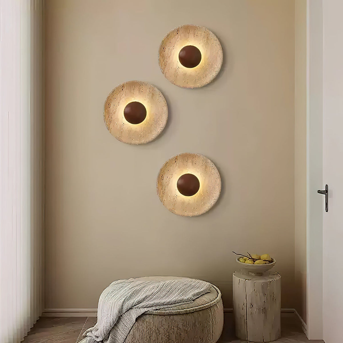Halo Travertine Wall Light - view 7