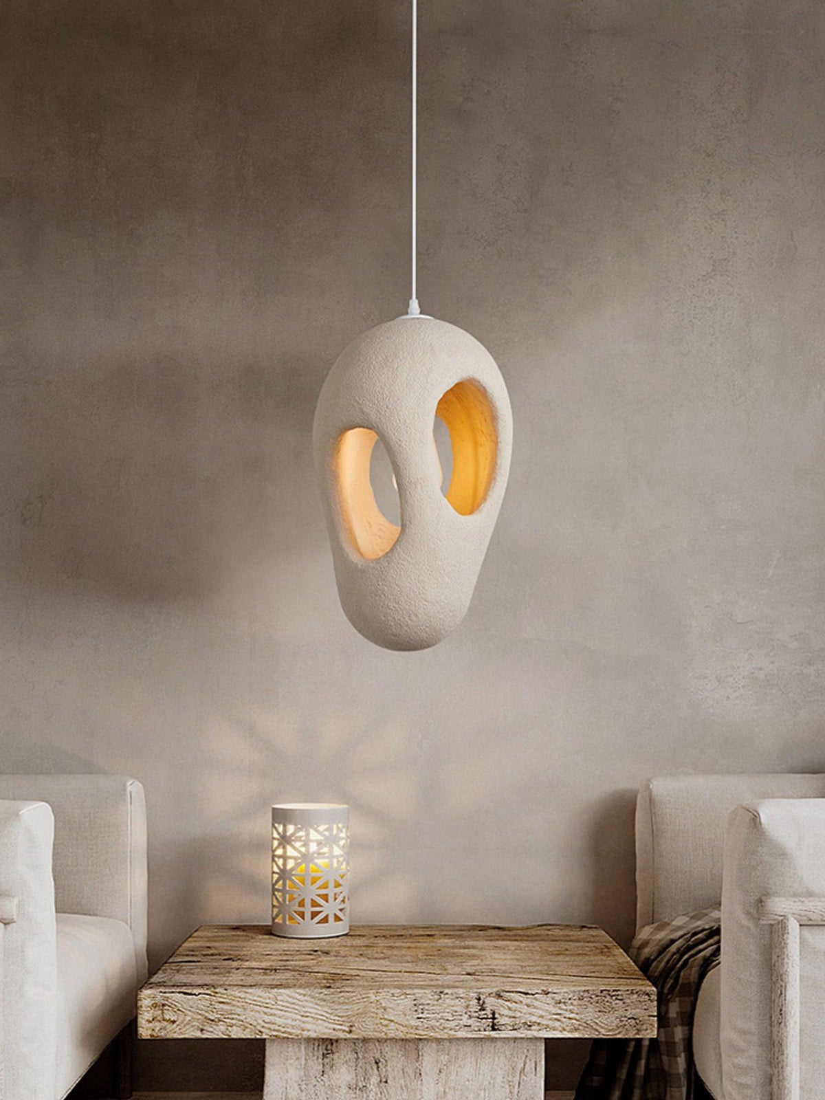 Hand-Built White Pendant Lamp - view 14