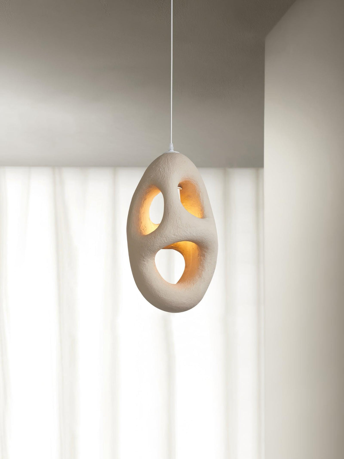Hand-Built White Pendant Lamp - view 17