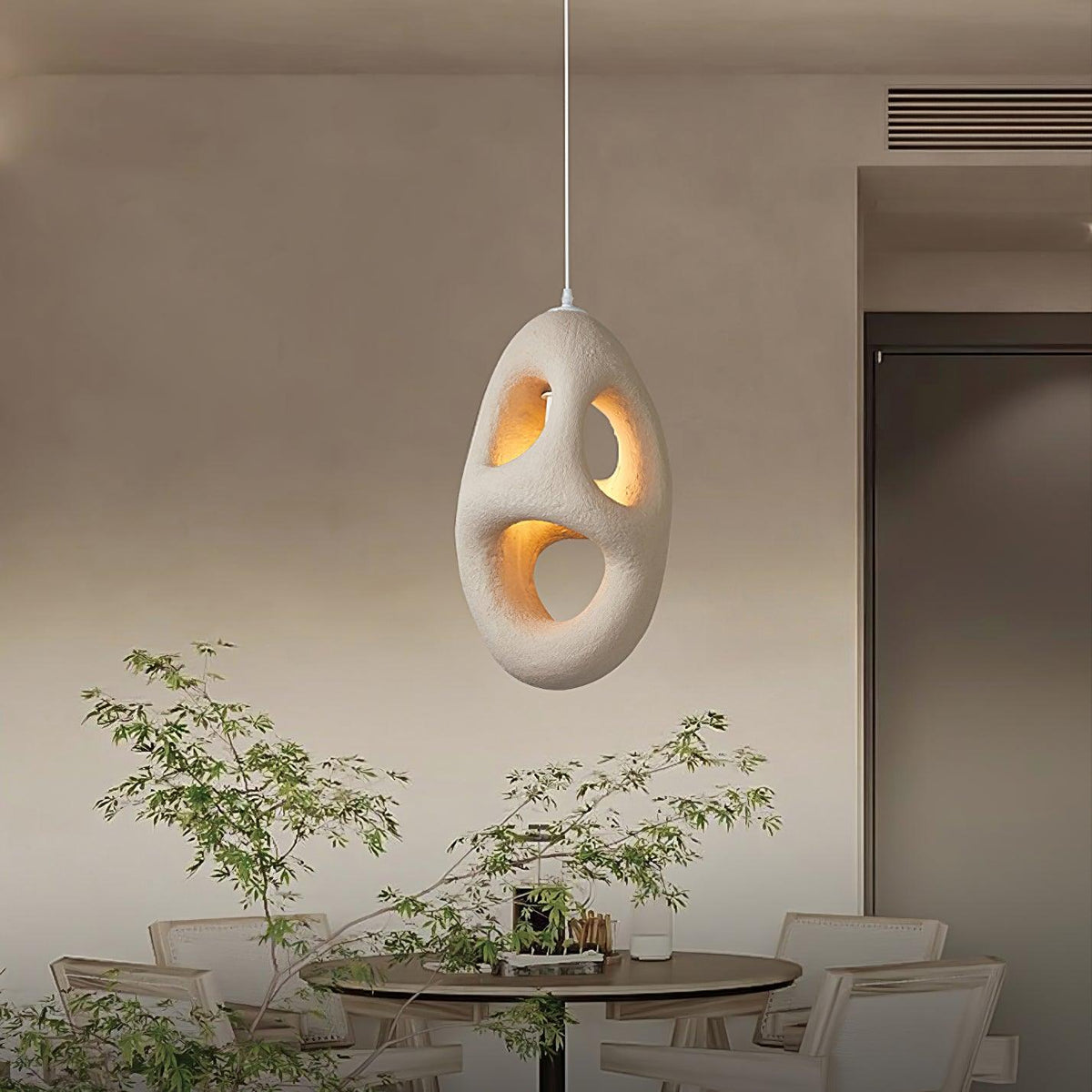 Hand-Built White Pendant Lamp - view 3