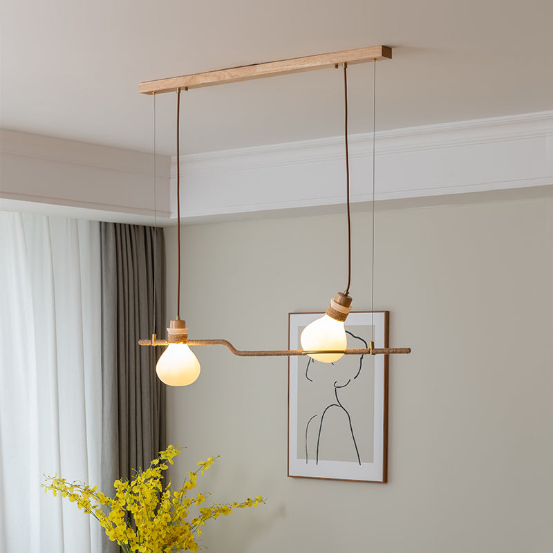 Hemp Rope Glass Pendant Lamp