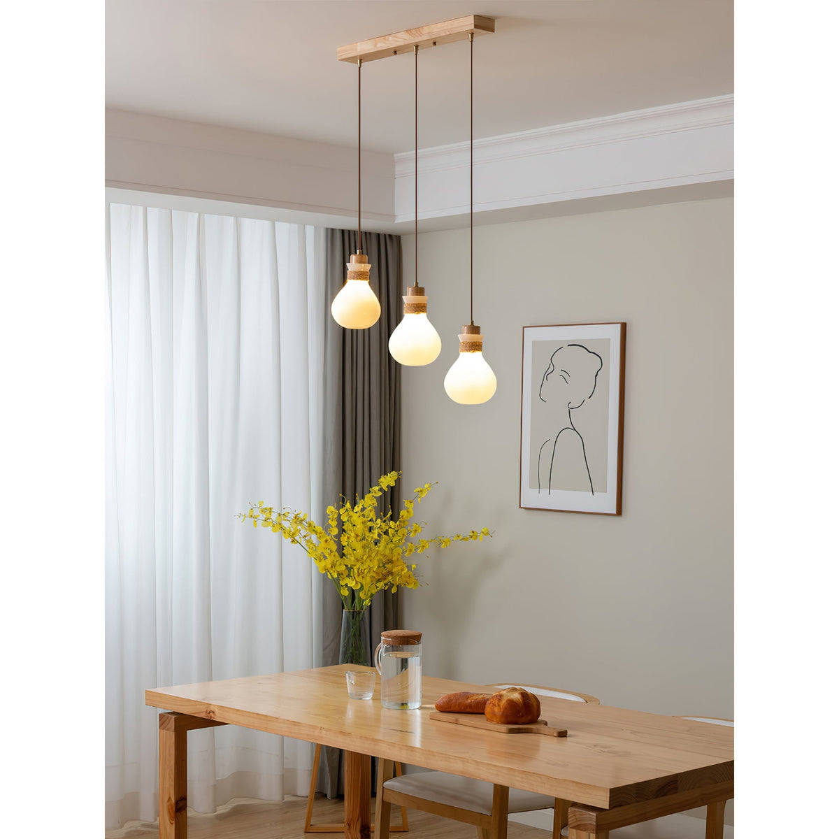 Hemp Rope Glass Pendant Lamp
